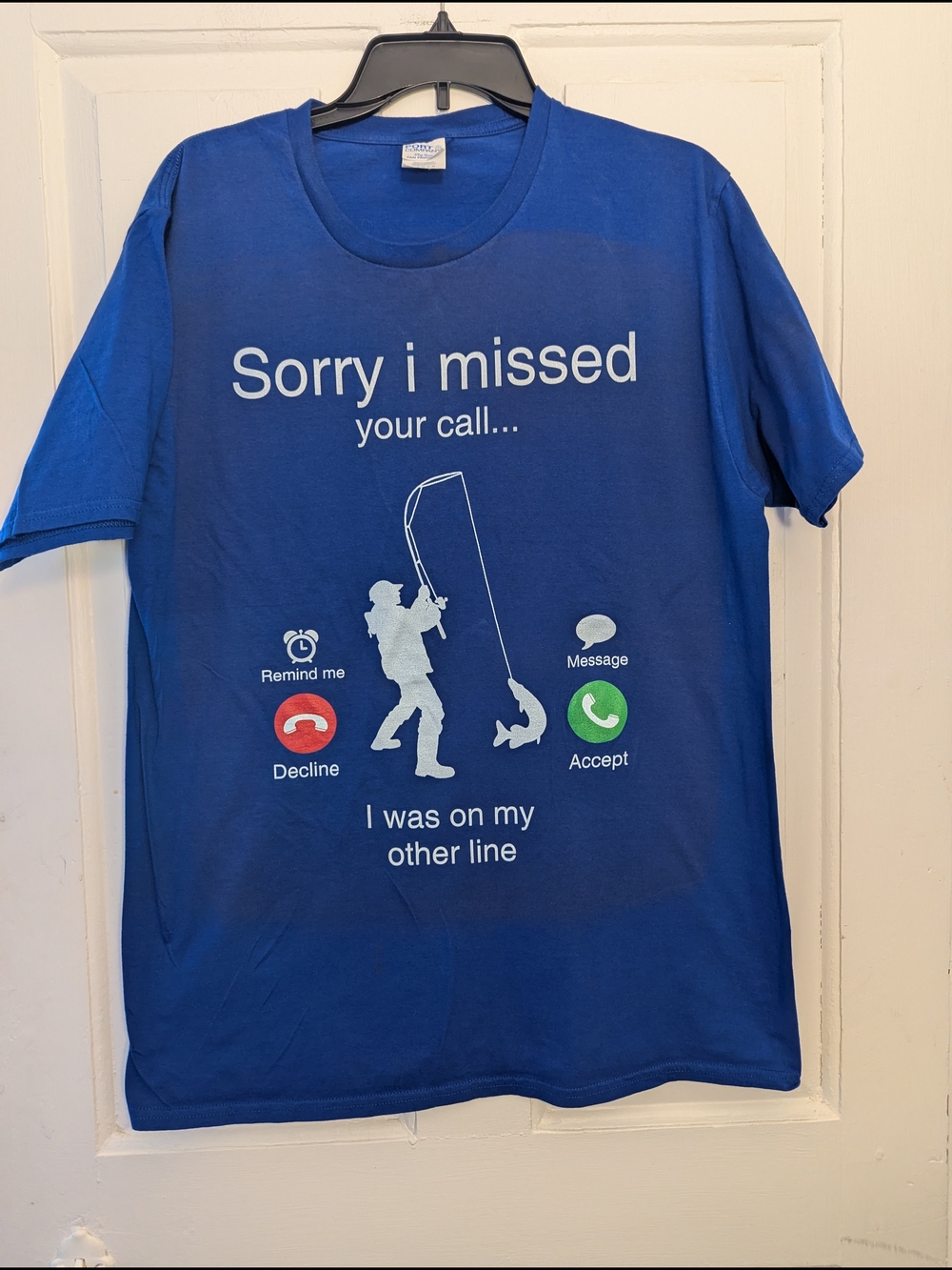 Port and Company Blue Graphic Fishing Tee